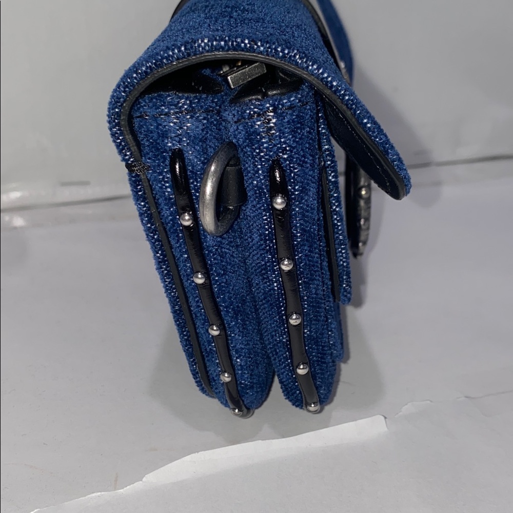 Zadig & Voltaire Kate Denim Wallet On A Chain Crossbody Clutch - Picture 13 of 17